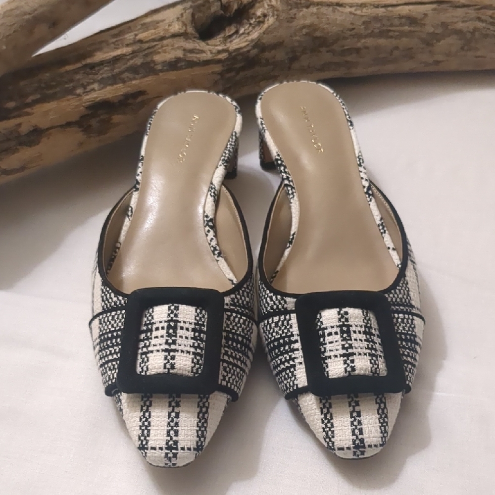 Chic Black and White Women's Mules